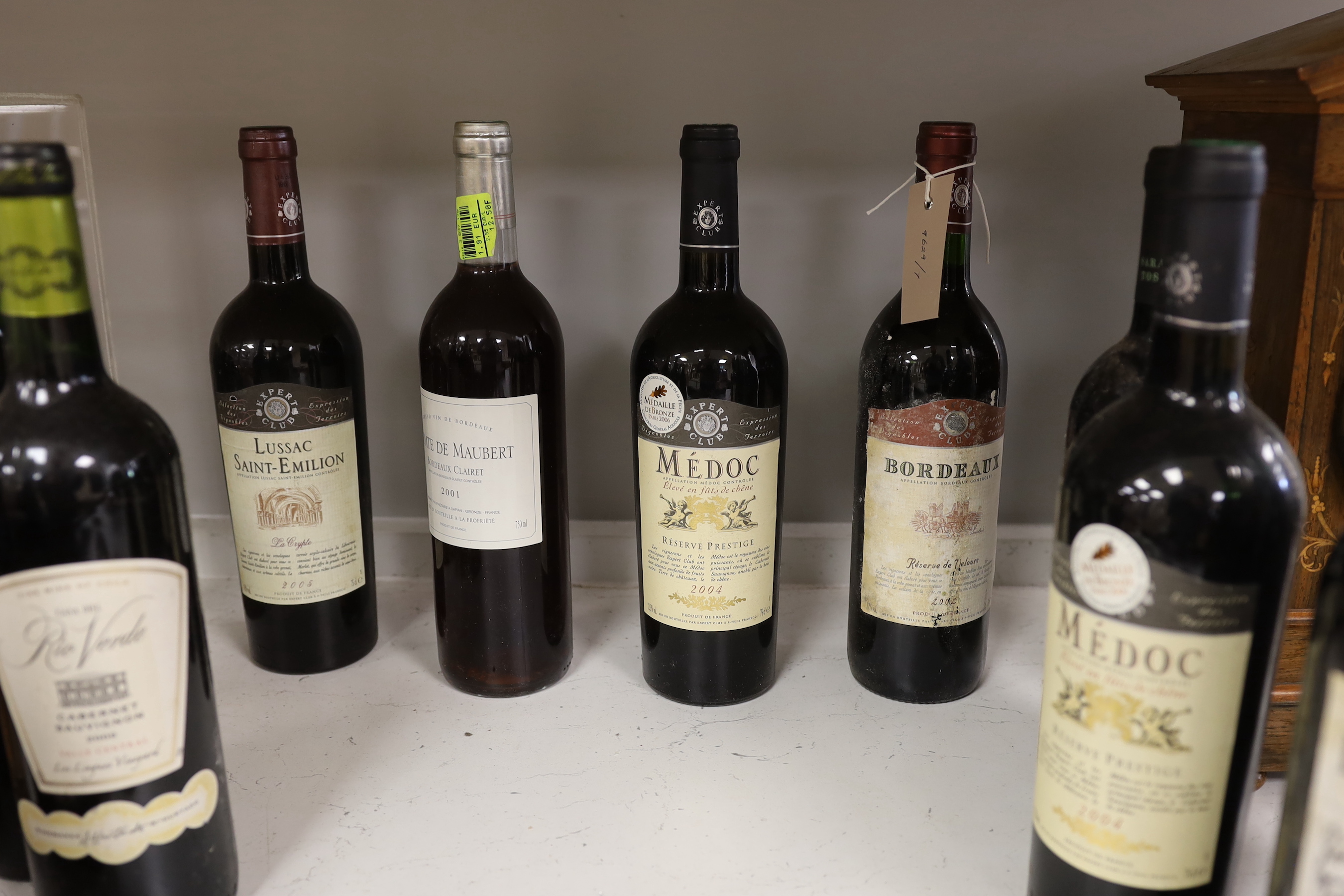 A selection of twelve mixed wines